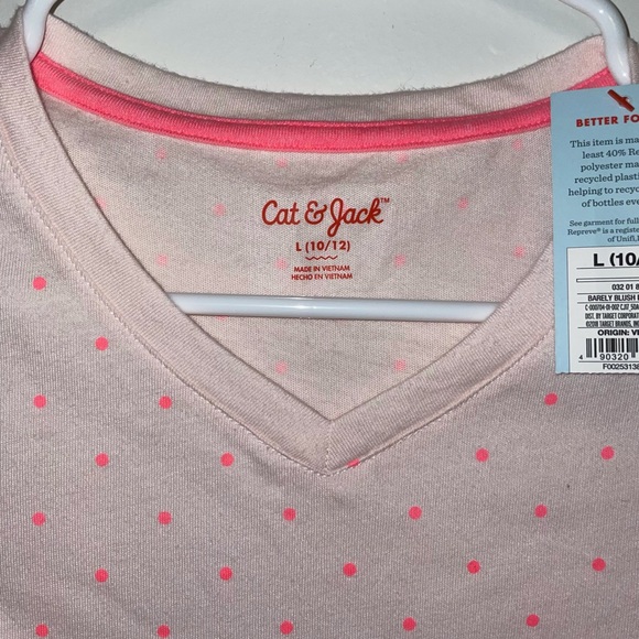 BNWT Hot pink, polka dot V-neck tee - Picture 3 of 4